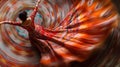 Vibrant dance spin in colorful traditional dress Royalty Free Stock Photo