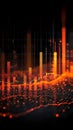 Vibrant data an abstract stock chart featuring bold orange black contrasts Royalty Free Stock Photo