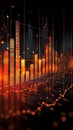 Vibrant data an abstract stock chart featuring bold orange black contrasts Royalty Free Stock Photo