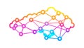 Vibrant Data Network Cloud Structure Vector, vector design Generative AI Royalty Free Stock Photo