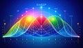 Vibrant Data Waveform Visualization on Digital Grid Royalty Free Stock Photo