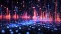 Vibrant Data Waves in Futuristic Digital Space