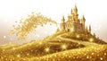 Golden Glitter Texture with Dense Sparkles and a Shimmering Surface Effect Royalty Free Stock Photo
