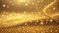 Golden Glitter Texture with Dense Sparkles and a Shimmering Surface Effect Royalty Free Stock Photo