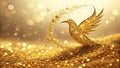 Golden Glitter Texture with Dense Sparkles and a Shimmering Surface Effect Royalty Free Stock Photo