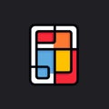 Vibrant De Stijl Inspired Logo For Gose Contentment Royalty Free Stock Photo