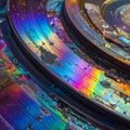 Vibrant Decay - Iridescent Compact Discs Royalty Free Stock Photo