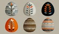 Vibrant Decorative Easter Eggs with Modern Patterns and Charming Spring Symbols in Pastels Royalty Free Stock Photo