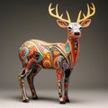 Vibrant Deer Sculpture Inspired By Abstract Masters