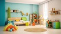 Vibrant Delight in a Colorful Children\'s Room. Generative AI