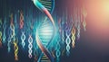 A vibrant depiction of a DNA strand, symbolizing the intersection of biology and digital art Royalty Free Stock Photo