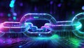 Vibrant visualization of cryptocurrency and blockchain