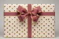 Vibrant Design. Red Ribbon Bow Elegantly Tied on White Gift Box, Creating a Striking Contrast