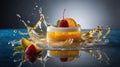 Citrus Splash: A Delicious Dessert Panna Cotta with Orange Jelly Layers Royalty Free Stock Photo