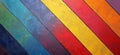 Vibrant diagonal stripes in various colors creating a dynamic abstract pattern with texture and depth, copy space for Royalty Free Stock Photo