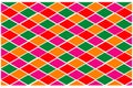 Vibrant Diamond Grid Geometric Pattern in Pink, Red, Green, Orange for Textile, Art, and UI Design Royalty Free Stock Photo