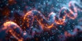 Vibrant digital art of a microscopic neural network with colorful dots and patterns on a DNA