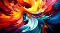 Vibrant Digital Art of Swirling Colors and Abstract Shapes Creating a Dynamic and Energetic Vortex of Movement
