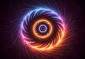 Vibrant digital artwork featuring a spiral pattern of intertwined, Royalty Free Stock Photo