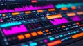 Colorful Audio Editing Interface with Waveform and Music Tracks Displayed