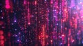 Futuristic Digital Rain Data Stream with Glowing Binary Code and Particle Effects Royalty Free Stock Photo