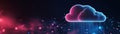 A vibrant digital cloud graphic with colorful effects, representing data flow and technology in a modern environment Royalty Free Stock Photo