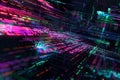 Cyberpunk Style Digital Code Background with Colorful Text Royalty Free Stock Photo