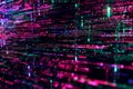 Cyberpunk Style Digital Code Background with Colorful Text Royalty Free Stock Photo