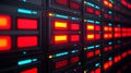 Vibrant Digital Control Panel Showcasing Bright Lights and Engaging Data Interfaces In Action