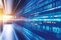 Vibrant Digital Data Flow on Computer Screen by generative ai Royalty Free Stock Photo