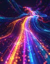 Vibrant Digital Data Stream Highway Royalty Free Stock Photo