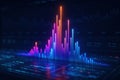 Vibrant Digital Data Visualization with Colorful Bar Graph and Analytical Graphics Background Royalty Free Stock Photo