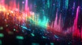 Vibrant digital data visualization with futuristic financial graph Royalty Free Stock Photo