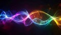 Vibrant Digital DNA Wave on Dark Background Royalty Free Stock Photo