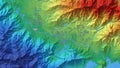 Vibrant Digital Elevation Model with Topographic Contours Royalty Free Stock Photo