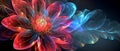 Vibrant Digital Flower Graphics In Transparent Colors For Web Pages And Presentations