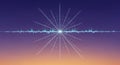 Abstract sound wave starburst radial pattern with purple orange gradient background digital illustration of audio visualization Royalty Free Stock Photo