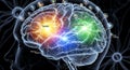 Brain activity map showing memory and decision Royalty Free Stock Photo