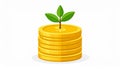 A vibrant digital illustration symbolizing the concept of financial growth and successful investment featuring a vertical stack of Royalty Free Stock Photo