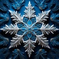 Vibrant Digital Illustration of a Symmetrical Snowflake