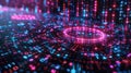 Abstract Futuristic Digital Code Background with Glowing Data Tunnel Effect Royalty Free Stock Photo