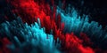 Generative AI Abstract data visualization with vibrant red and blue 3D digital bar graph business concept. Royalty Free Stock Photo