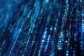 Vibrant digital matrix showcasing streams of data and binary code flowing through a futuristic virtual space Royalty Free Stock Photo