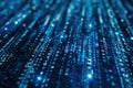 Vibrant digital matrix showcasing streams of data and binary code flowing through a futuristic virtual space Royalty Free Stock Photo