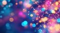 A vibrant digital network design featuring interconnected particles in a stunning cosmic pattern, perfect for modern illustration Royalty Free Stock Photo