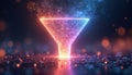 Vibrant digital network funnel glows with colorful energy. Processes data, transforming potential leads into successful Royalty Free Stock Photo