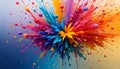 Vibrant Digital Paint Splatter with Gradient Background