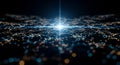 Abstract network connection with bright light beam Royalty Free Stock Photo