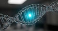 Abstract glowing dna helix with bright light representing genetic code and science Royalty Free Stock Photo