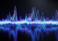A vibrant digital representation of sound waves, featuring Royalty Free Stock Photo